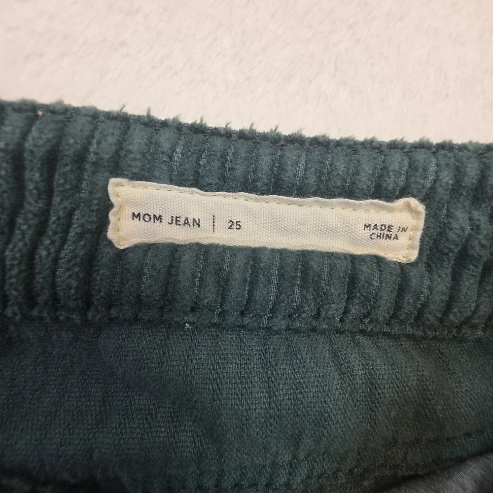 PacSun Mom Jeans Women's Size 25 Green Corduroy Straight Leg Pants